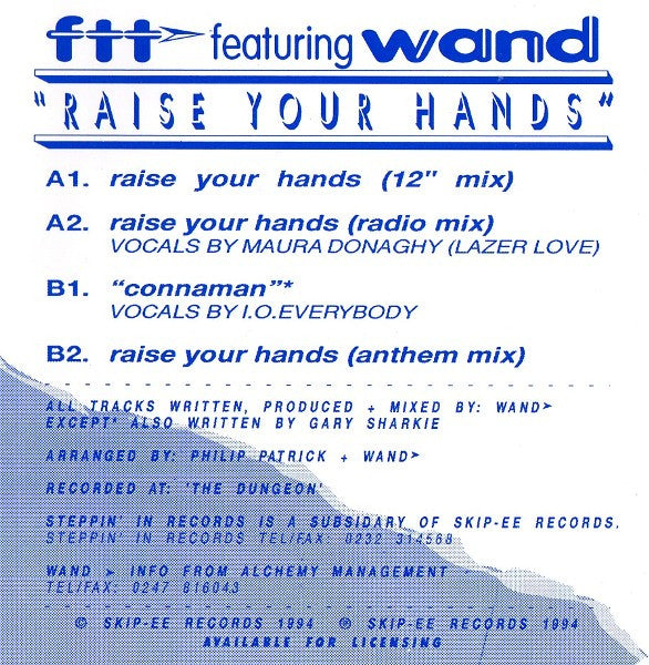 Ftt Featuring Wand : Raise Your Hands (CD, Single)