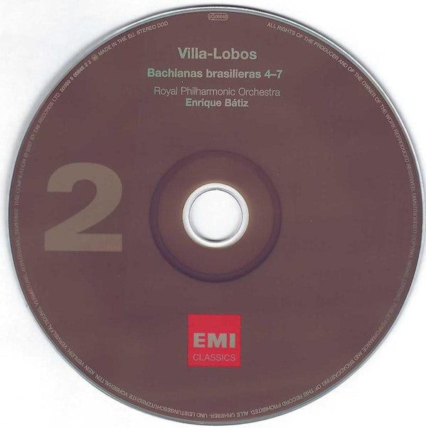 Heitor Villa-Lobos, Barbara Hendricks, Cristina Ortiz, Angel Romero (2), Royal Philharmonic Orchestra, Enrique Batiz : Bachianas Brasileiras • Mômoprecóce • Guitar Concerto (3xCD, Comp, RE, RM)