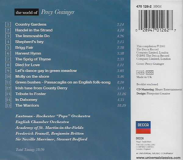 Percy Grainger, Eastman-Rochester Orchestra, English Chamber Orchestra, The Academy Of St. Martin-in-the-Fields : The World Of Percy Grainger (CD, Comp)