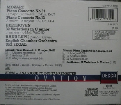 Wolfgang Amadeus Mozart, Radu Lupu : Piano Concertos No.21, K467 • No.12, K414 (CD, RE, RM)