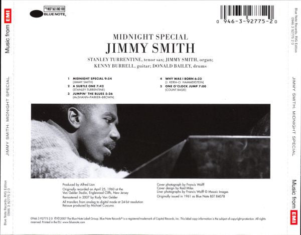 Jimmy Smith, Stanley Turrentine, Kenny Burrell, Donald Bailey : Midnight Special (CD, Album, RE, RM)