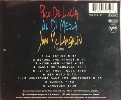Paco De Lucía, Al Di Meola, John McLaughlin : The Guitar Trio (CD, Album)