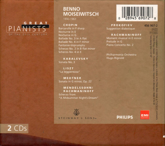 Benno Moiseiwitsch - Frédéric Chopin / Dmitry Kabalevsky / Franz Liszt / Nikolai Medtner / Sergei Rachmaninoff : Benno Moiseiwitsch (2xCD, Comp)