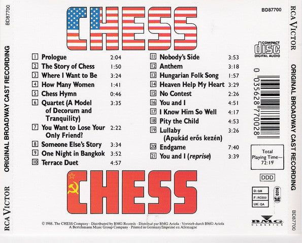 Various : Chess (Original Broadway Cast Recording) (CD, Album)