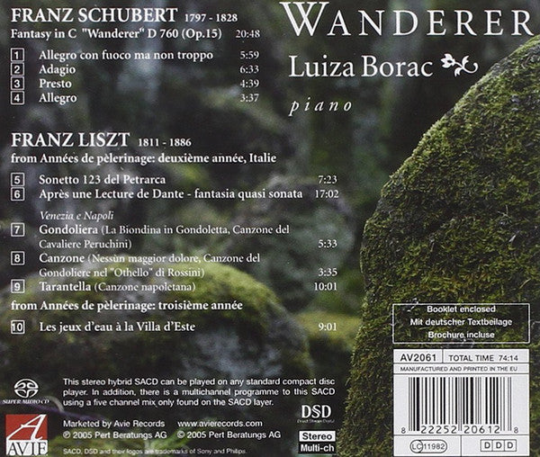 Luiza Borac, Franz Schubert And Franz Liszt : Wanderer (SACD, Hybrid, Multichannel, Comp)
