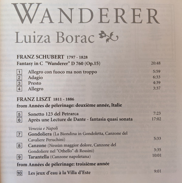 Luiza Borac, Franz Schubert And Franz Liszt : Wanderer (SACD, Hybrid, Multichannel, Comp)