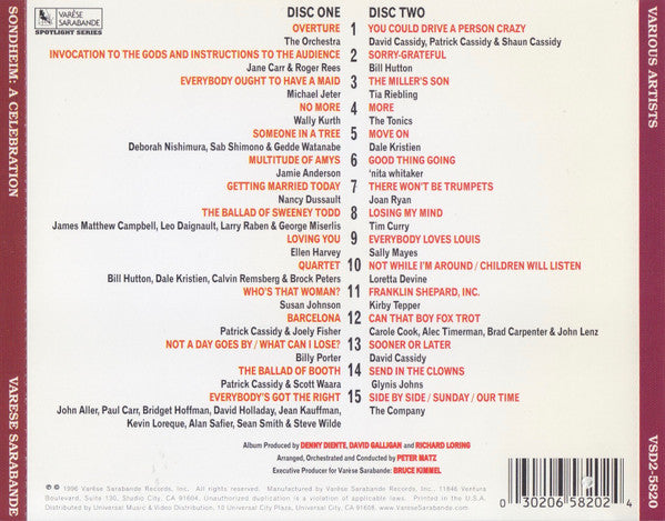 Stephen Sondheim : Sondheim: A Celebration (2xCD, Album)
