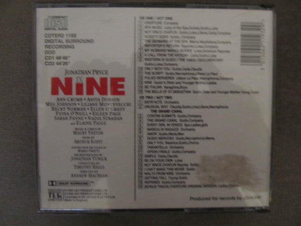 Various, Maury Yeston, Arthur L. Kopit, Timothy Higgs : Nine (Original London Cast) [Complete Recording] (2xCD, Album, Dig)