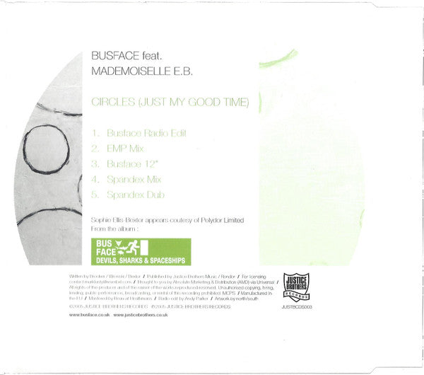 Busface feat. Mademoiselle E.B. : Circles (Just My Good Time) (CD, Single)