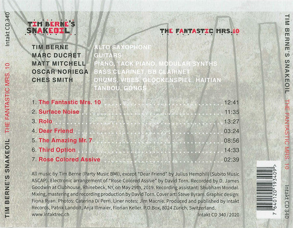 Tim Berne's Snakeoil : The Fantastic Mrs. 10  (CD, Album)