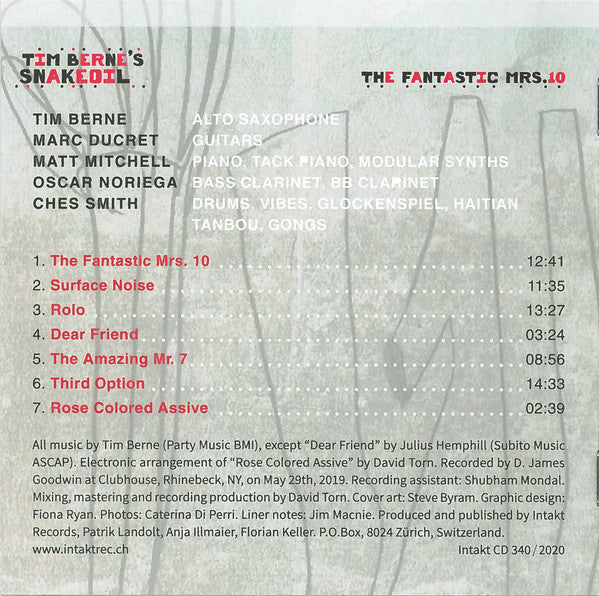 Tim Berne's Snakeoil : The Fantastic Mrs. 10  (CD, Album)