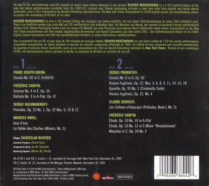 Sviatoslav Richter : Rediscovered • Carnegie Hall Recital December 26, 1960 (2xCD, Album, Ltd, RM, Dig)