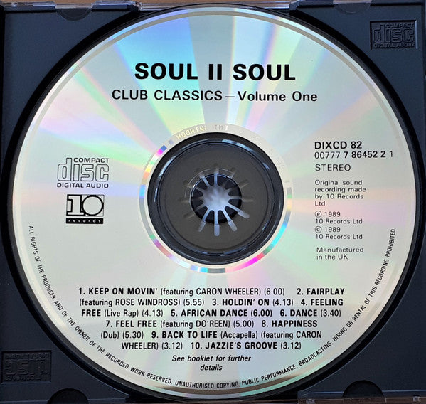 Soul II Soul : Club Classics Vol. One (CD, RE)