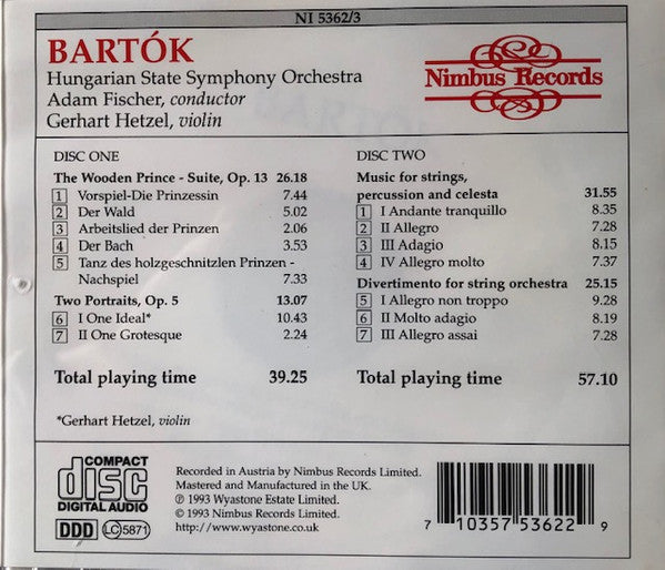 Béla Bartók : The Wooden Prince Suite (2xCD)