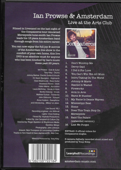 Ian Prowse &  Amsterdam (2) : Compañeros Tour I Live At The Arts Club (DVD-V)