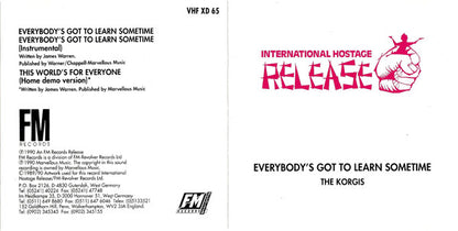 The Korgis : Everybody's Got To Learn Sometime (CD, Single)