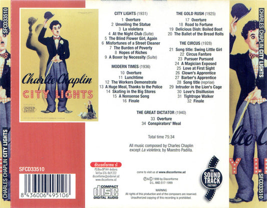 Charlie Chaplin : City Lights (CD, Comp)