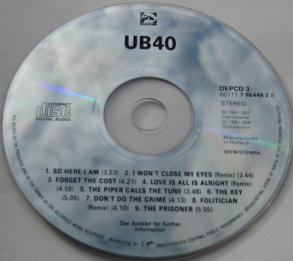 UB40 : UB44 (CD, Album, RE)