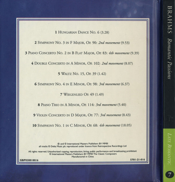 Johannes Brahms : Romantic Passions (CD, Comp, Har)