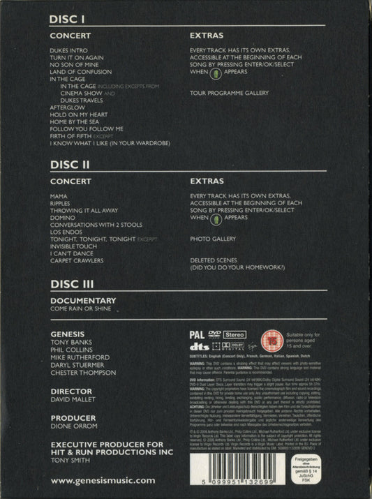 Genesis : When In Rome 2007 (2xDVD-V, Multichannel, PAL + DVD-V, PAL + Dlx)