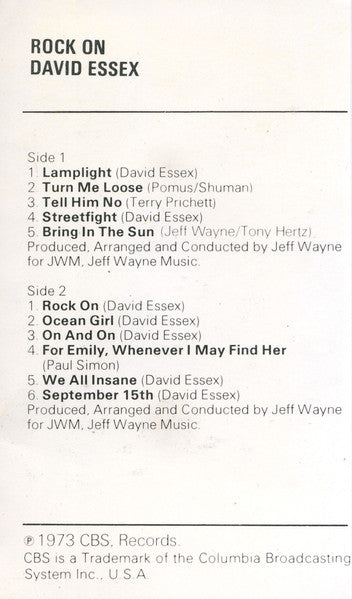 David Essex : Rock On (Cass, Album)