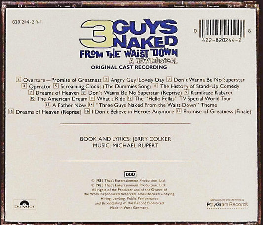 Scott Bakula, John Kassir, Jerry Colker, Henry Aronson : 3 Guys Naked From The Waist Down - A New Musical -- Original Cast Recording (CD, Album)
