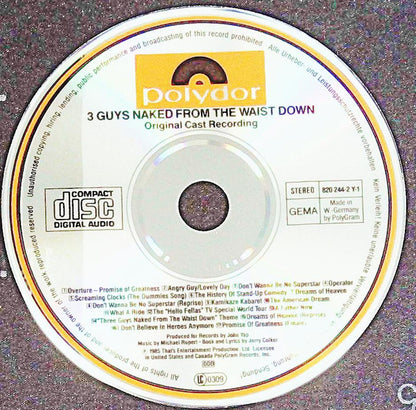 Scott Bakula, John Kassir, Jerry Colker, Henry Aronson : 3 Guys Naked From The Waist Down - A New Musical -- Original Cast Recording (CD, Album)