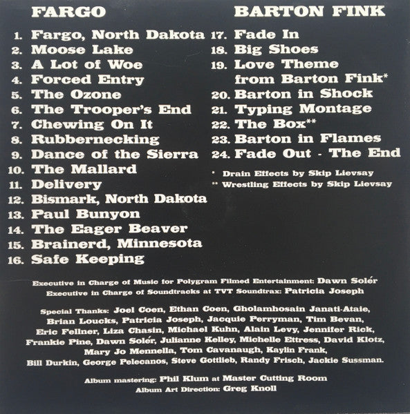 Carter Burwell : Fargo / Barton Fink (CD, Album)