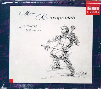 Mstislav Rostropovich - Johann Sebastian Bach : Cello-Suiten (2xCD, Album, Hol + Box)