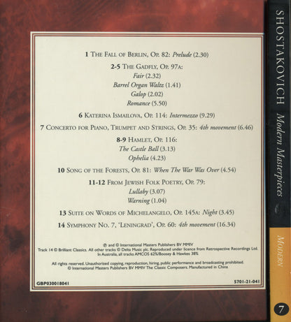 Dmitri Shostakovich : Modern Masterpieces (CD, Comp, Har)