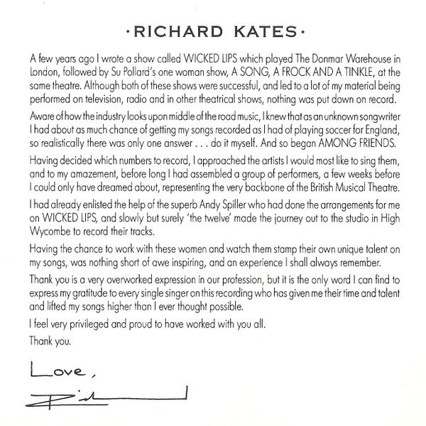 Richard Kates : Among Friends (CD, Album)