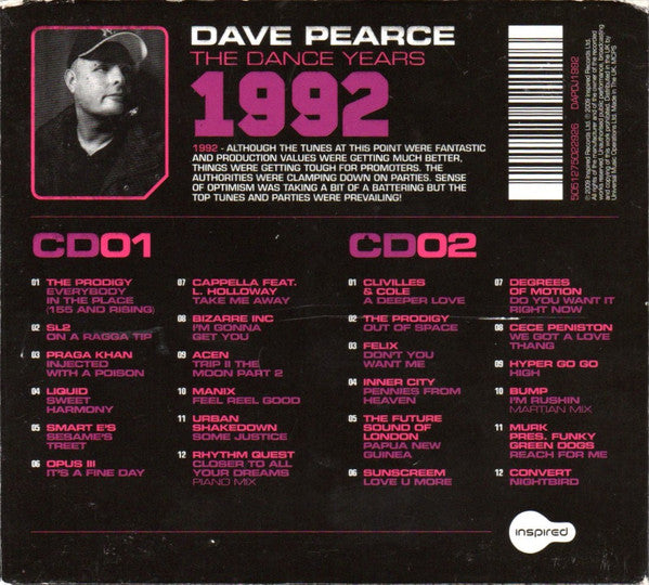 Dave Pearce : The Dance Years 1992 (2xCD, Comp)