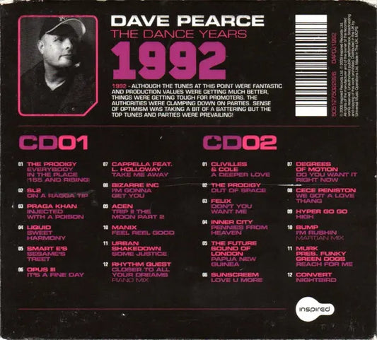 Dave Pearce : The Dance Years 1992 (2xCD, Comp)