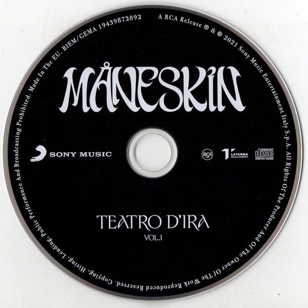 Måneskin : Teatro D'Ira - Vol.I (CD, Album)