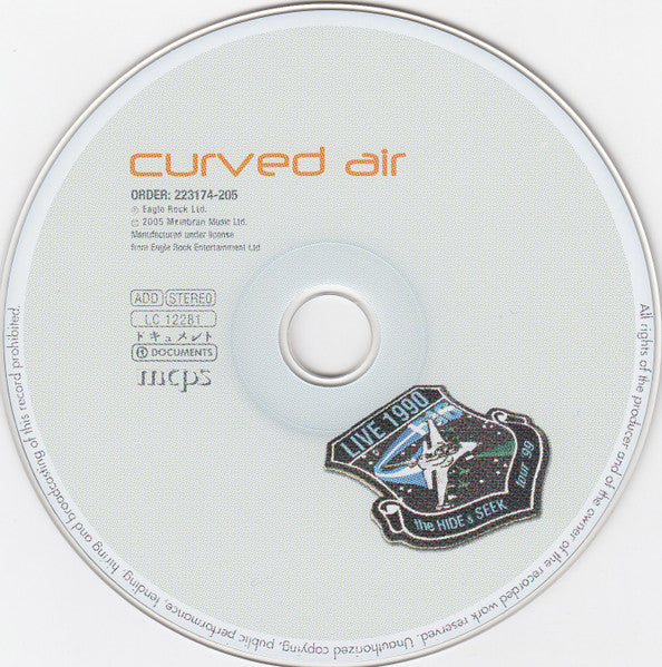 Curved Air : Live 1990 "The Hide & Seek Tour '99" (CD, Album)