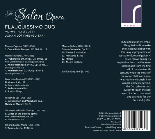 Flauguissimo Duo : A Salon Opera (CD, Album)