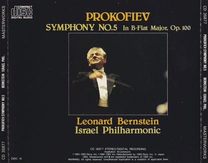 Sergei Prokofiev - Leonard Bernstein, Israel Philharmonic Orchestra : Symphony No. 5 In B-Flat Major, Op. 100 (CD, Album)