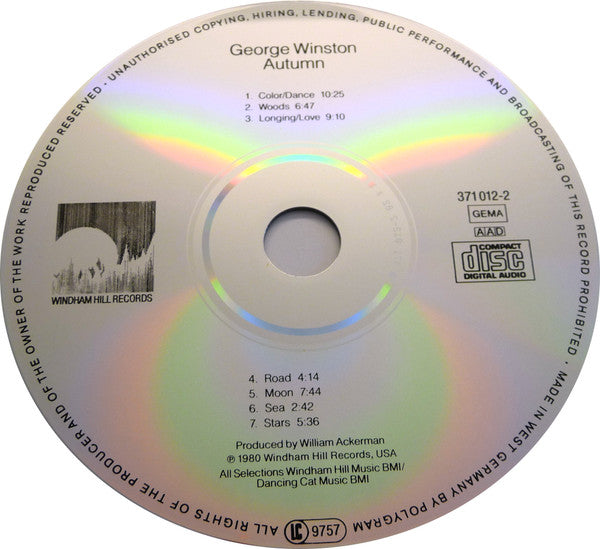 George Winston : Autumn (CD, Album, RE)