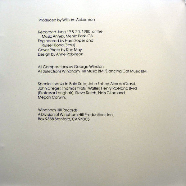 George Winston : Autumn (CD, Album, RE)