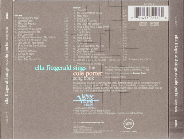 Ella Fitzgerald : Sings The Cole Porter Song Book (2xCD, Album, RE, RM, UNI)