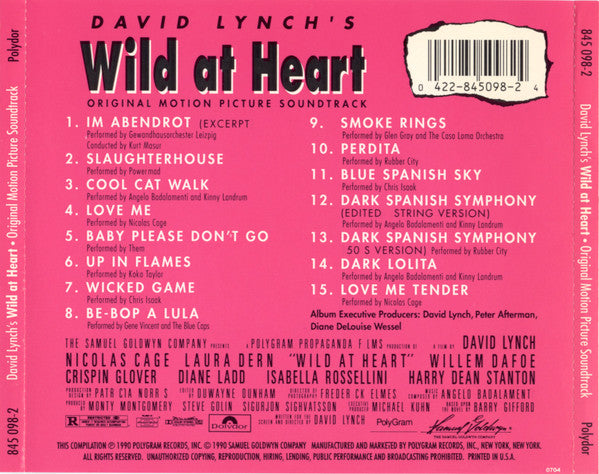 Various : David Lynch's Wild At Heart (Original Motion Picture Soundtrack) (CD, Album, Comp)