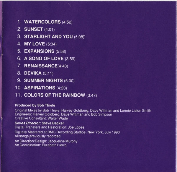 Lonnie Liston Smith : Watercolors (CD, Comp, RM)