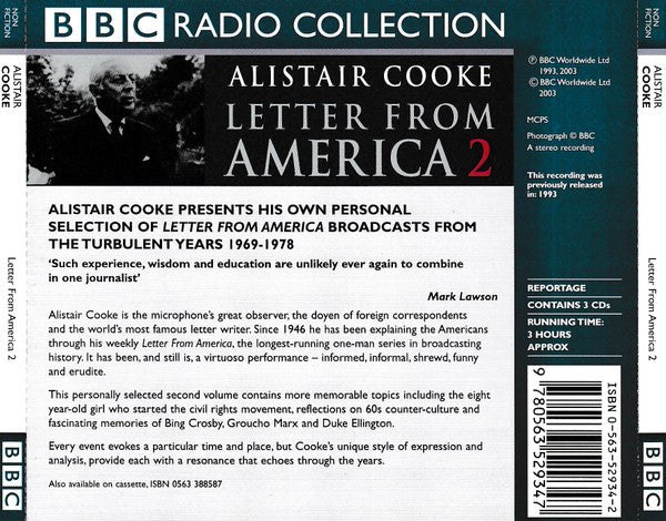 Alistair Cooke (2) : Letter From America (3xCD, RE + 3xCD, RE + 4xCD + 3xCD, RE + Box, Comp)