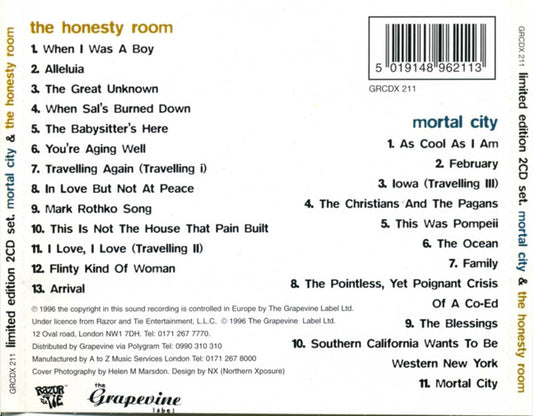 Dar Williams : The Honesty Room / Mortal City (2xCD, Comp, Ltd)