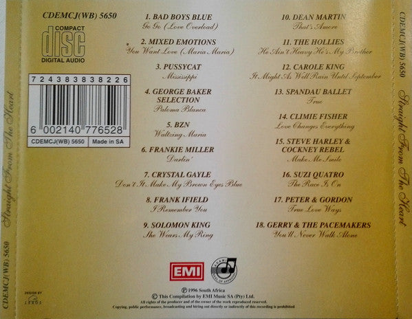Various : Straight From The Heart : 18 Romantic Melodies (CD, Comp)