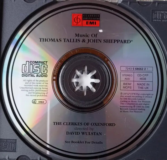 Thomas Tallis, John Sheppard, The Clerkes Of Oxenford, David Wulstan : Music Of Thomas Tallis & John Sheppard (CD, Comp)