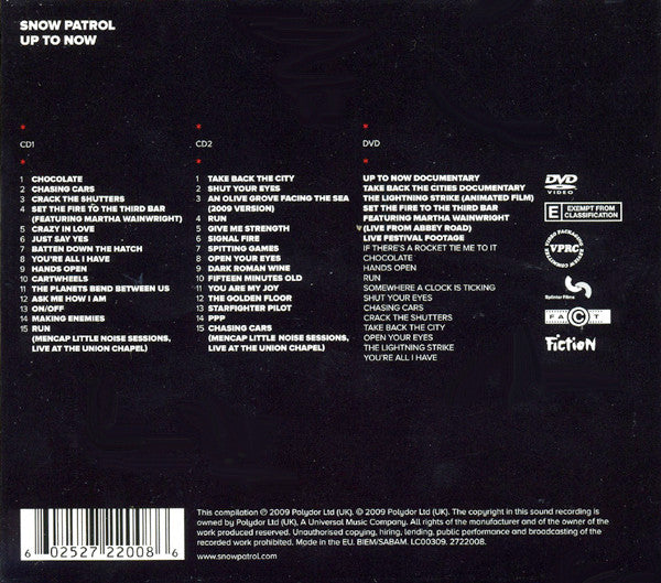 Snow Patrol : Up To Now (2xCD, Comp + DVD, Comp, PAL)