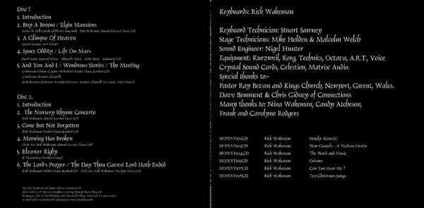 Rick Wakeman : The Piano Tour Live (2xCD, Album)