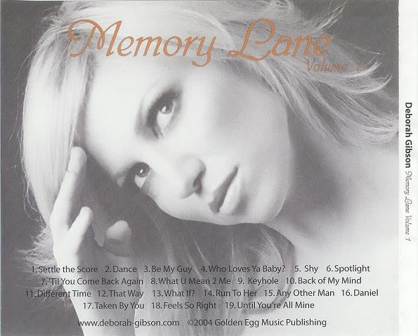 Debbie Gibson : Memory Lane Volume 1 (CDr, Comp, Ltd)