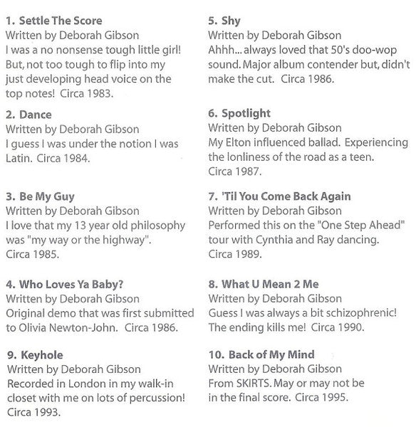 Debbie Gibson : Memory Lane Volume 1 (CDr, Comp, Ltd)